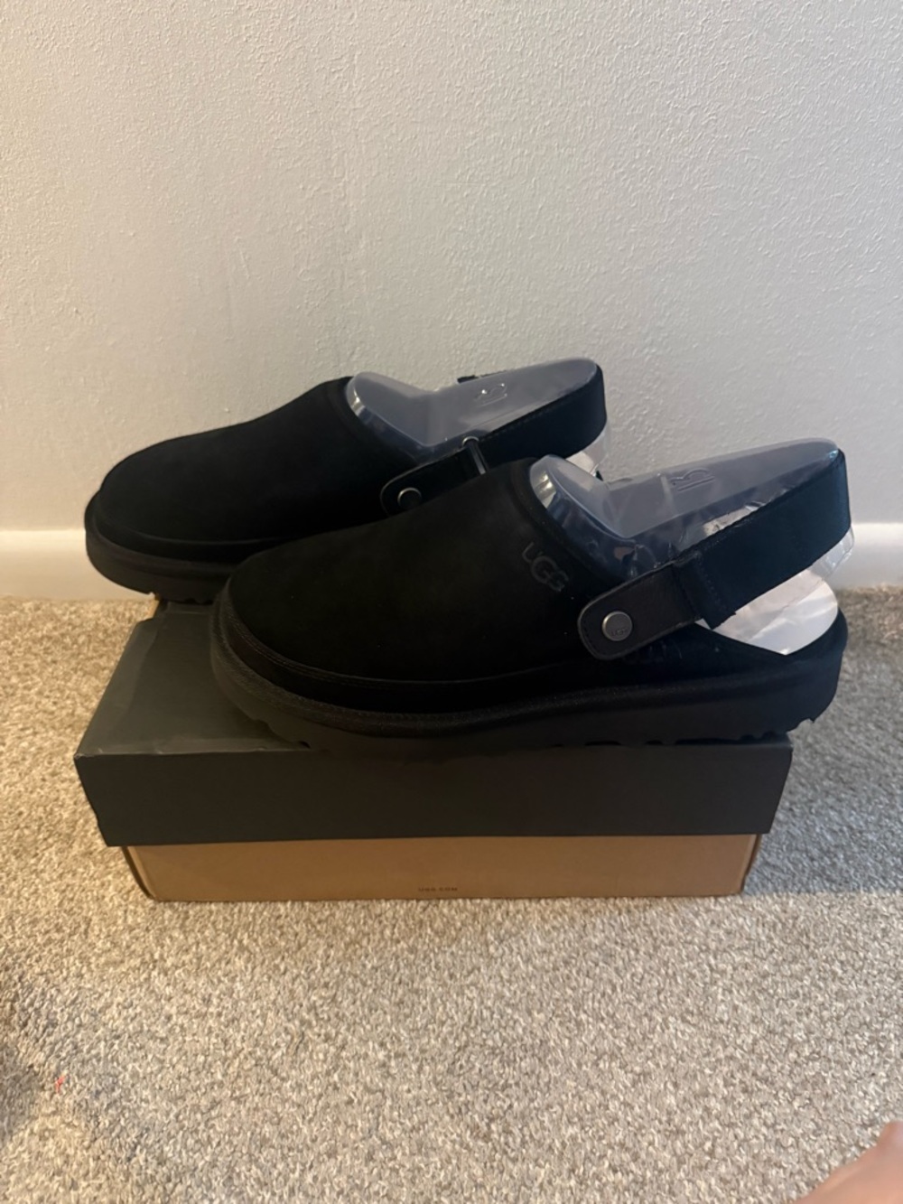 UGG Men's Black Suede Slip-On Clog with Backstrap